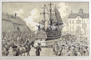Kongressens parade og fest, ca. 1790 af American School