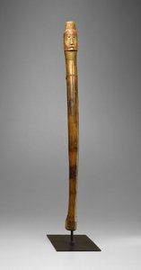 Coup Stick, Yankton Sioux, ca. 1880 (træ, messing negle, pigment og varme filmærker) af American School