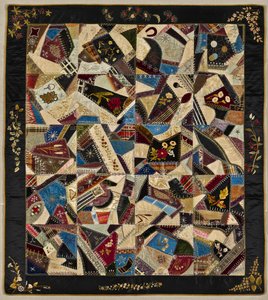 Crazy Quilt, ca. 1875-1900 (silke, brokade og fløjl) af American School