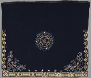 Dansetæppe, Anishinabe, Dakota, ca. 1840-50 (uld, silke og perler) af American School