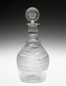 Karaffel og prop, ca. 1820-1840 (ikke-bly glas) af American School