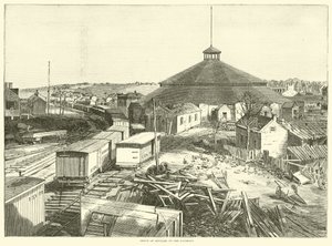Depot for forsyninger på jernbanen, oktober 1863 af American School