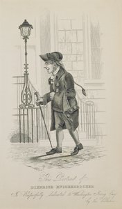 Diedrich Knickerbocker, dedikeret til Washington Irving (1783-1859) af American School