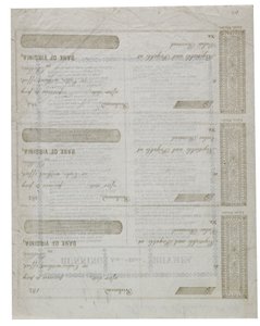 Dixie trykt på bagsiden af et ark checks, 1861 af American School
