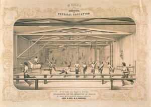 Dr. Richs Institut for Fysisk Uddannelse, indgraveret og pub. af Wm. Endicott & Co, New York, 1850 af American School