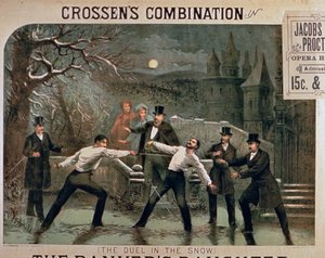 Duel in the Snow, plakat for The Bankers Daughter, med Crossens Combination i hovedrollen i Jacobs & Procter Opera House
