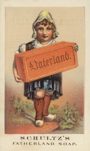 Hollandsk pige, der holder kæmpe stykke sæbe af American School