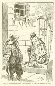Jarl af Strafford modtog Lauds velsignelse på vej til henrettelse (1641) (gravering) af American School