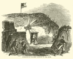 Indgang til galleri, der fører til minen, juni 1863 af American School