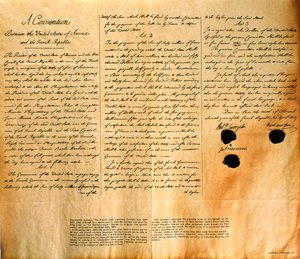 Faksimile af konventionen om køb af Louisiana af USA, 30. april 1803 af American School