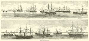 Føderal flåde ved Hampton Roads, december 1864 af American School