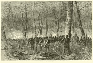 Fighting in the Wilderness, maj 1864 af American School