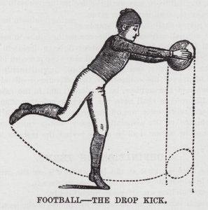Fodbold, faldsparket (gravering) af American School