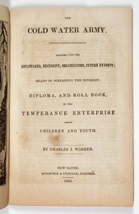 Frontispice til The Cold Water Army Pledge af Charles J. Warren, 1842 af American School