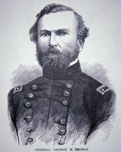 General George H. Thomas (1816-70) (gravering) af American School