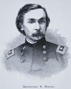 General Gouverneur Kemble Warren (1830-82) (gravering) af American School