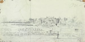 Generelt billede ved afslutningen af slaget, fra Civil War Sketchbooks af American School