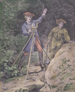 George Washington som landmåler i Virginia, 21 år gammel (farvelitografi) af American School