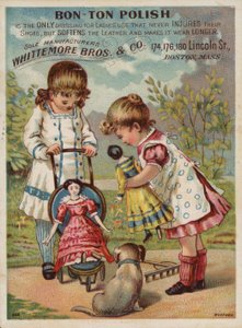 Piger leger med dukker af American School