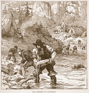 Guldvask i Californien, fra en bogpub. 1896 af American School
