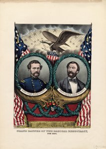 Det radikale demokratis store banner, for 1864, pub. af Currier & Ives, 1864 af American School