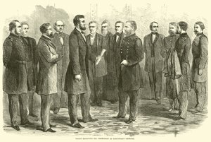 Grant modtog sin kommission som generalløjtnant, maj 1864 af American School