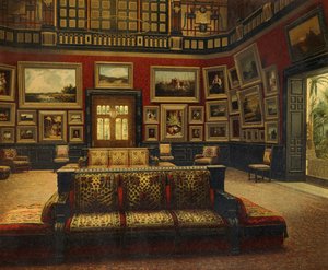 Great Hall, Van der Bilt Hotel i New York, Ca 1840, Farvegravering af American School