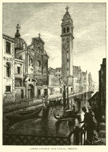 græske kirke og kanal, Venedig af American School