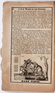 Hard Times, side 2 fra The American Comic Almanac for 1838 af American School