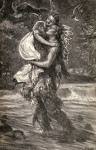 Hiawatha og Minnehaha, illustration fra digtet 