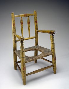 Hole stol, ca. 1800-1850 (uidentificerede træsorter, maling, pensel) af American School