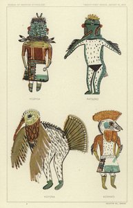 Hospoa, Paszro, Koyona, Kowako (farvelitografi) af American School