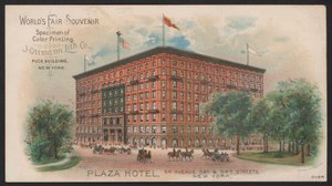 Hotel Trade Card (farvet gravering) af American School