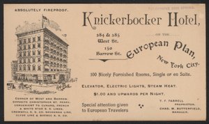 Hotel Trade Card af American School
