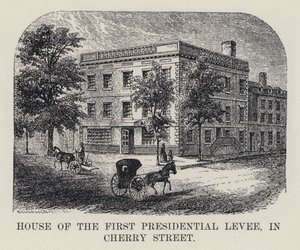 House of the First Presidential Levee, i Cherry Street (litho) af American School