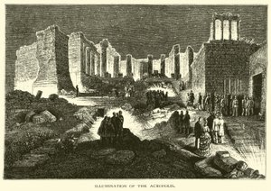 Belysning af Akropolis af American School