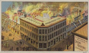 Jernsikre bygninger til at modstå ild (chromolitho) af American School