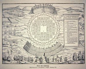 Den irokesiske by Hochelaga af American School