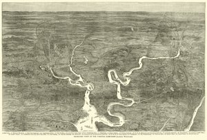 Isometrisk visning af Virginia-kampagnen, Looking Westward, juni 1864