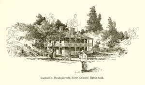 Jacksons hovedkvarter, slagmarken i New Orleans af American School