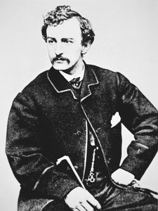 John Wilkes Booth (1838-65) snigmorder på Abraham Lincoln (s/h foto) af American School
