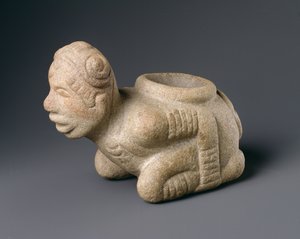 Knælende Prisoner Effigy Pipe, fra Mississippi af American School