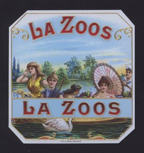 La Zoos, cigaretiket (chromolitho) af American School