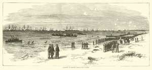 Landgang af tropper over Fort Fisher, januar 1865 af American School