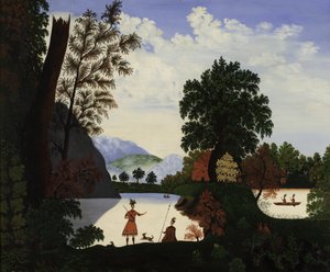 Landskab med indianere, 1880 af American School