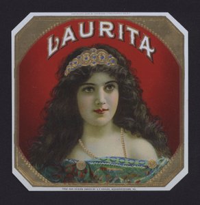 Laurita, cigaretiket (chromolitho) af American School