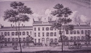 LeRoy Place i 1831, en del af det, der nu er Bleecker Street i Greenwich Village (gravering) af American School