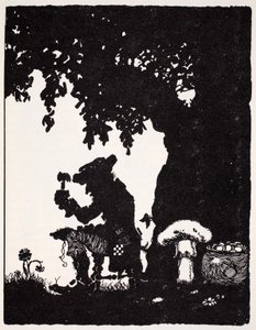Leprechaun, fra The World Guide to Gnomes, Fairies, Elves and Other Little People af Thomas Keightley (1789-1872) Udgivet 1880, (BW Engraving) af American School