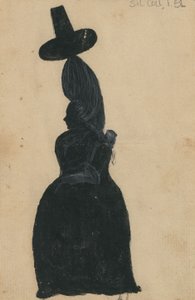 Lucy Knox, ca. 1790 (blæk med hvidt porcelæn på kortet) af American School