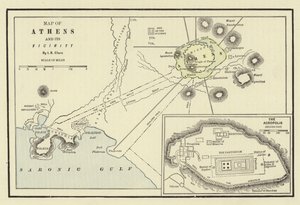 Kort over Athen og dets nærhed; Akropolis
